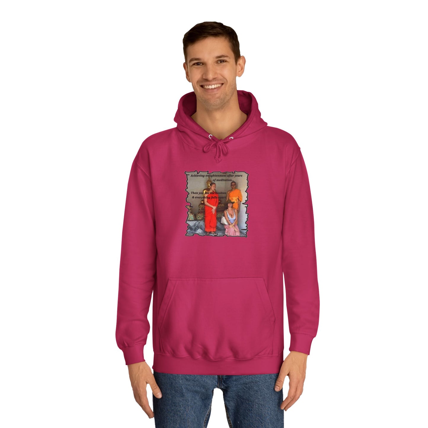Get Yours Now -- Cheeky Buddhist Humorous Meditation Temptation and Enlightenment (Hoodie - Cozy and Durable)