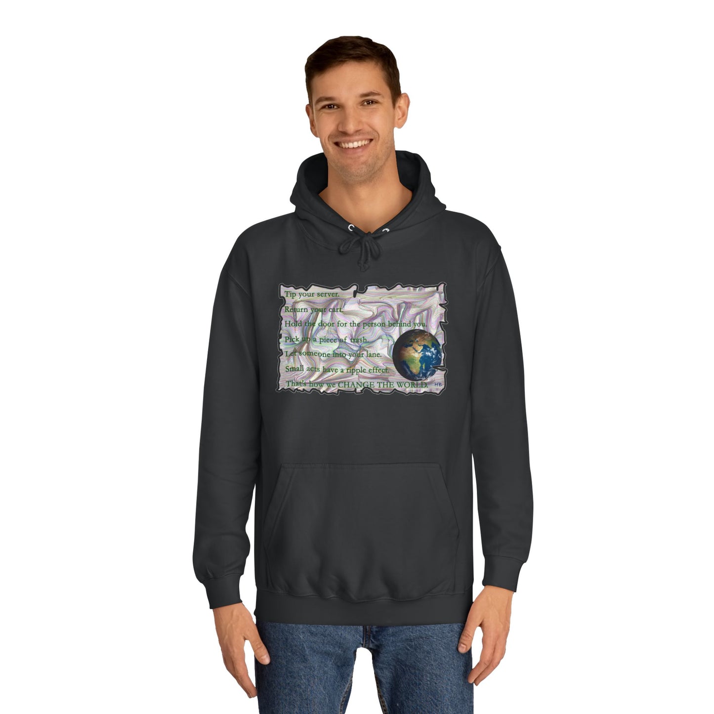 Take Action to Change the World Ripple Effect (Hoodie - Cozy and Durable)