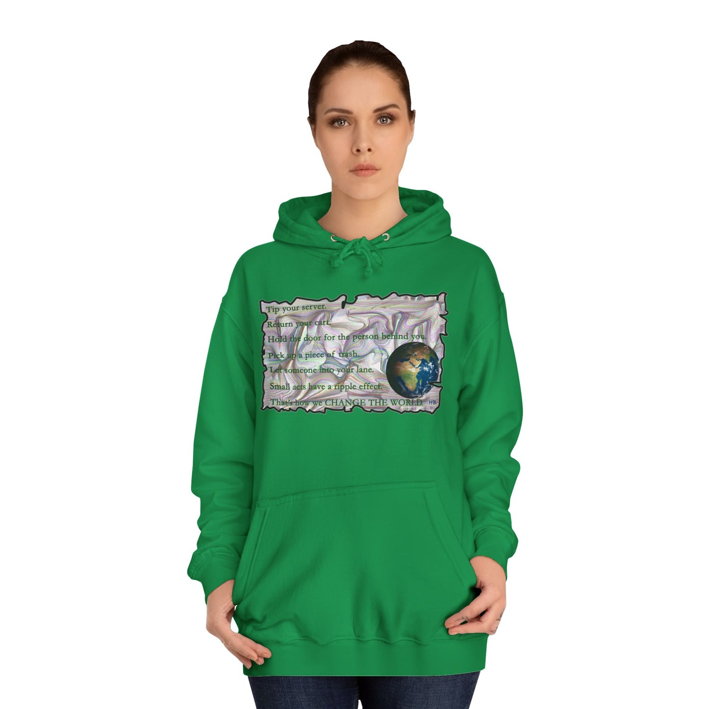 Take Action to Change the World Ripple Effect (Hoodie - Cozy and Durable)