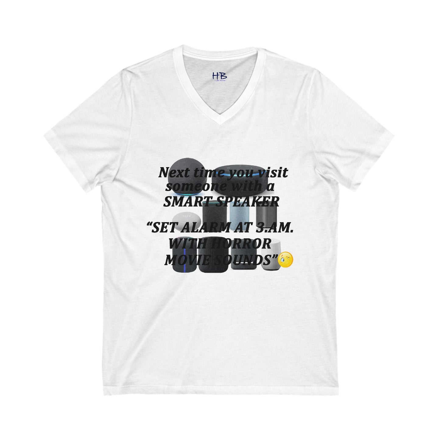 3 AM Horror movie sound  (Unisex Jersey Short Sleeve V-neck - Comfortable Everyday Wear)