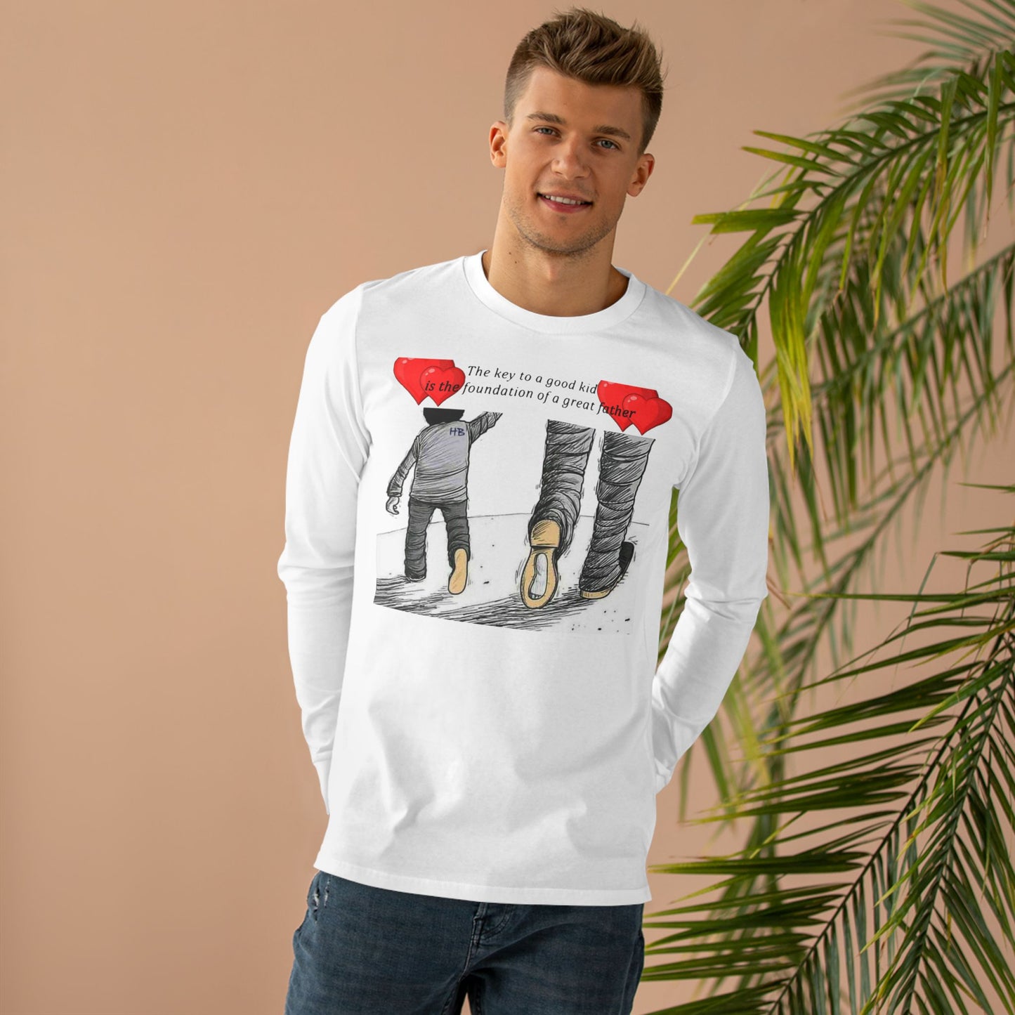 True Fathers, Hand in Hand, Size of Mentorship Love (Men's Base Longsleeve Tee - All-Season Wear)