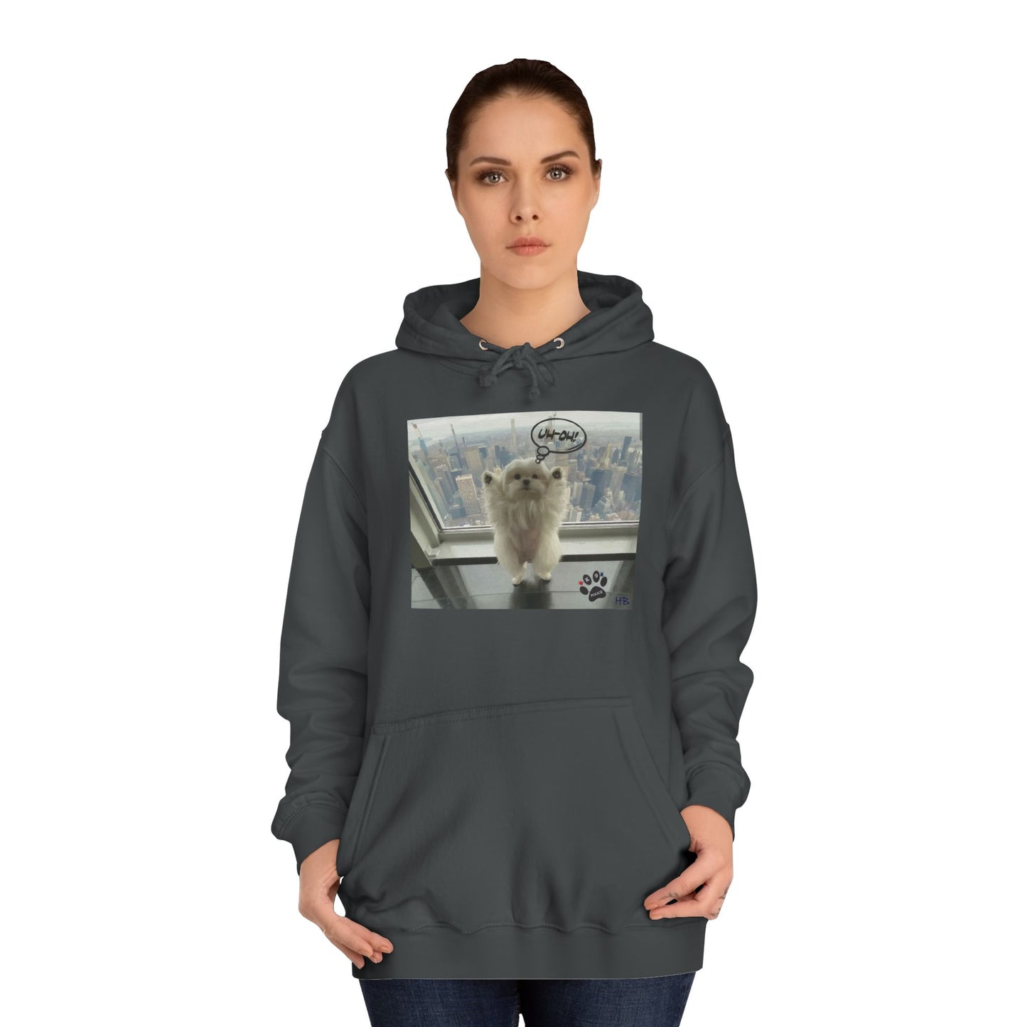 Bichon Maltese paws in the air in trouble with K9 dog patrol (Hoodie - Cozy and Durable)