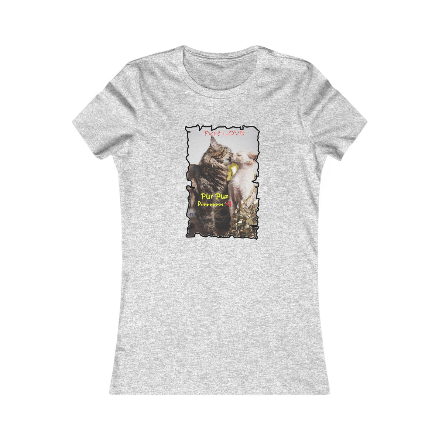 Pure LOVE Cats kissing  (Women - Premium Cotton Tee)