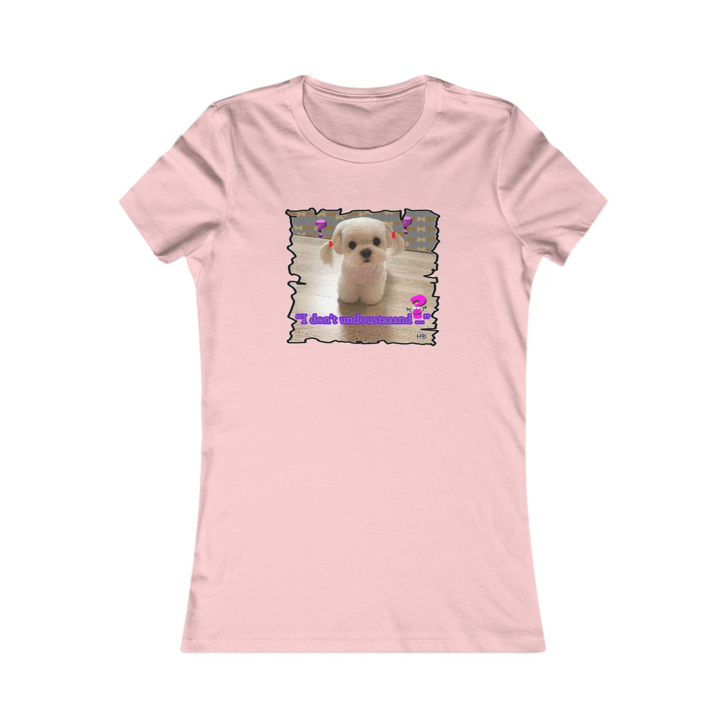 Baby Bichon Maltese with cluelessness innocent look "I don't undoustaaaand" (Women - Premium Cotton Tee)