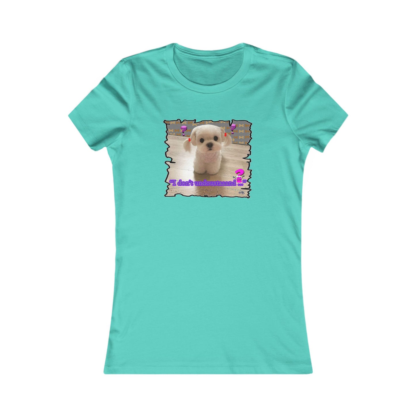 Baby Bichon Maltese with cluelessness innocent look "I don't undoustaaaand" (Women - Premium Cotton Tee)
