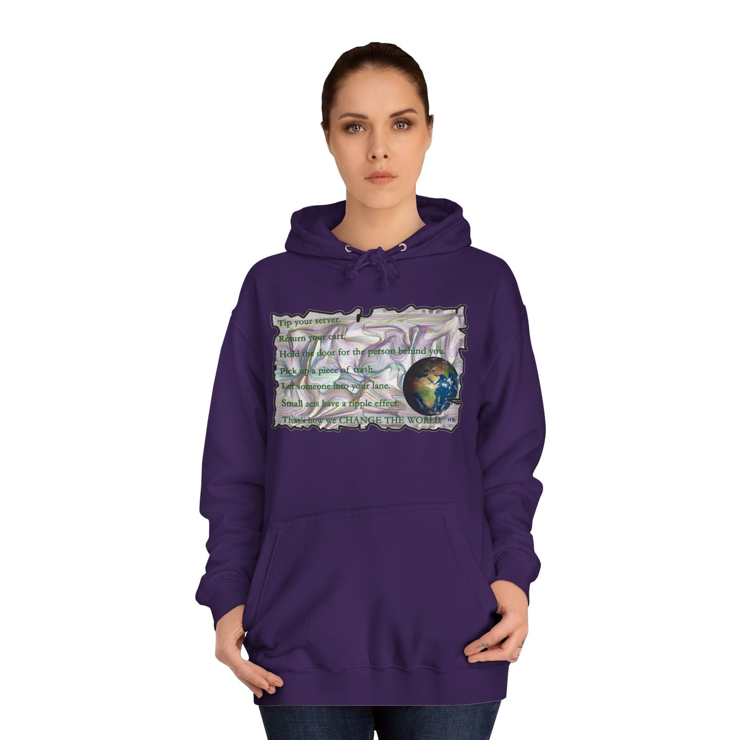 Take Action to Change the World Ripple Effect (Hoodie - Cozy and Durable)