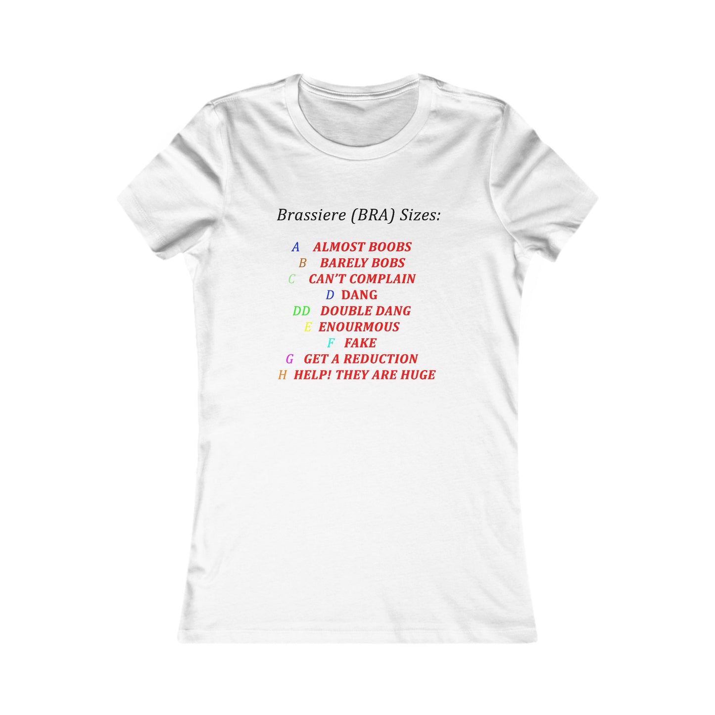 Humorous Bra Sizing Chart (Women - Premium Cotton Tee)