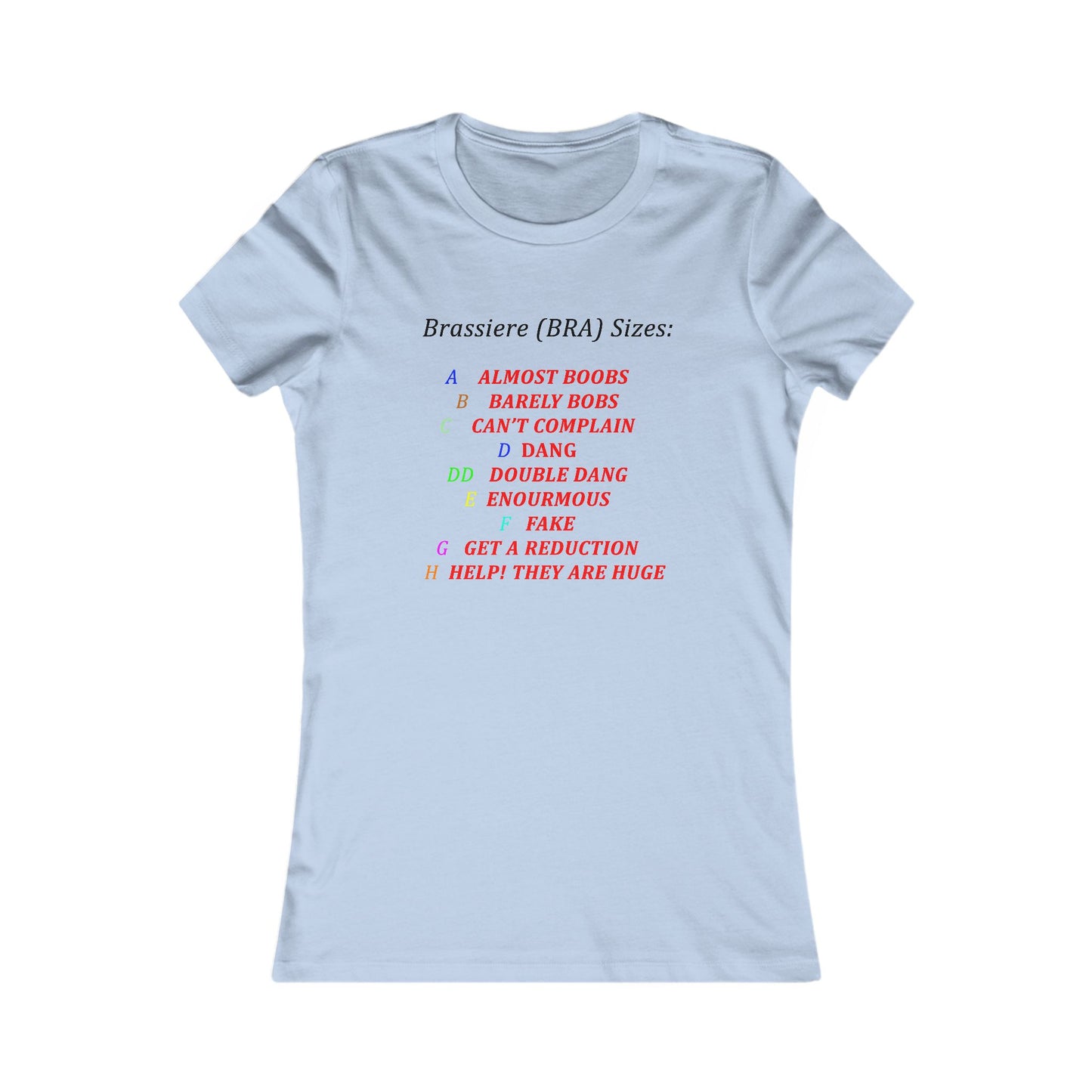 Humorous Bra Sizing Chart (Women - Premium Cotton Tee)