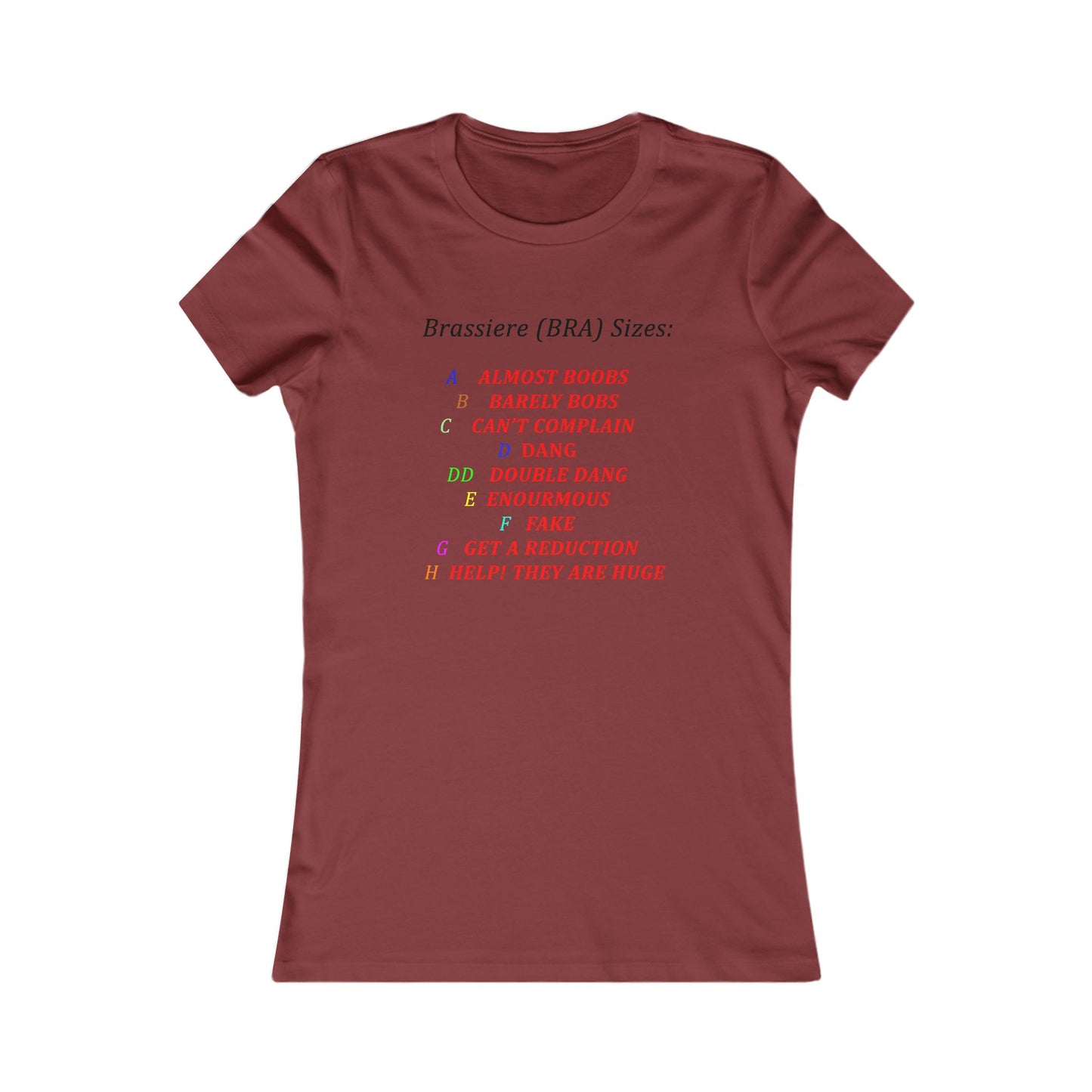 Humorous Bra Sizing Chart (Women - Premium Cotton Tee)