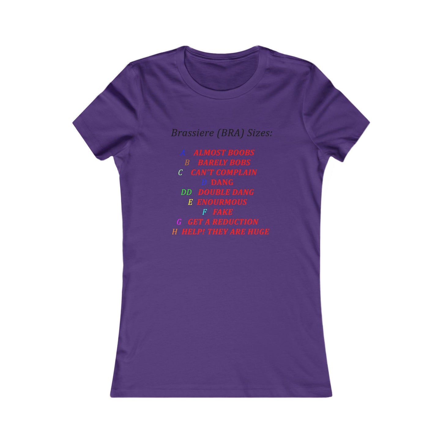 Humorous Bra Sizing Chart (Women - Premium Cotton Tee)