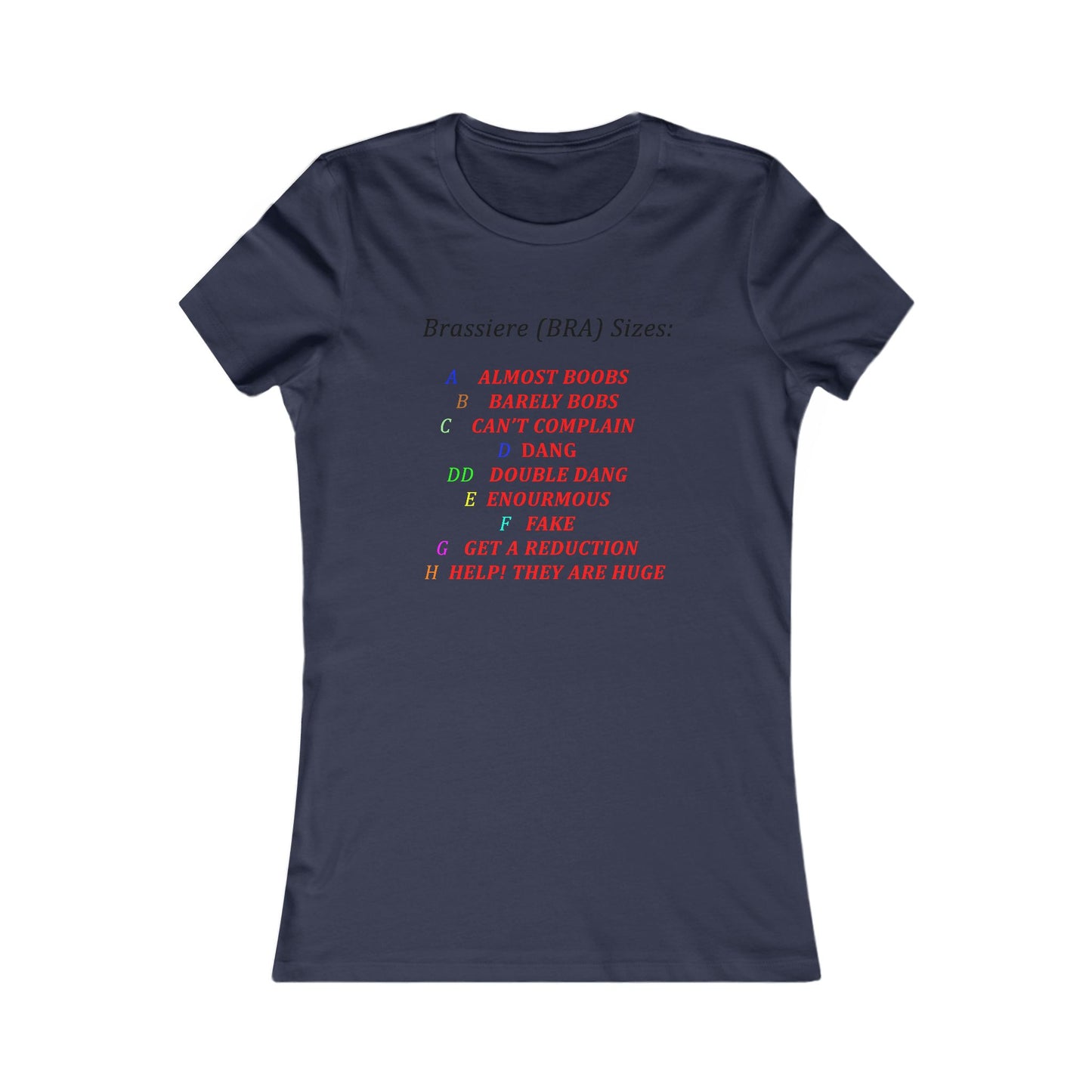 Humorous Bra Sizing Chart (Women - Premium Cotton Tee)