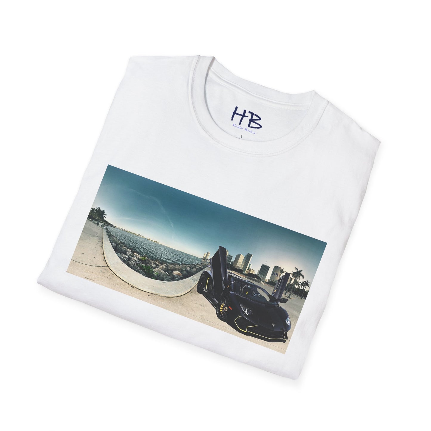 Black Lamborghini Aventador giving back to ocean in downtown