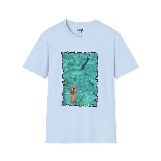 Captivating Aquatic Encounter: Dive into Excitement with Our Kayaking and Shark Exploration Tee Shirt