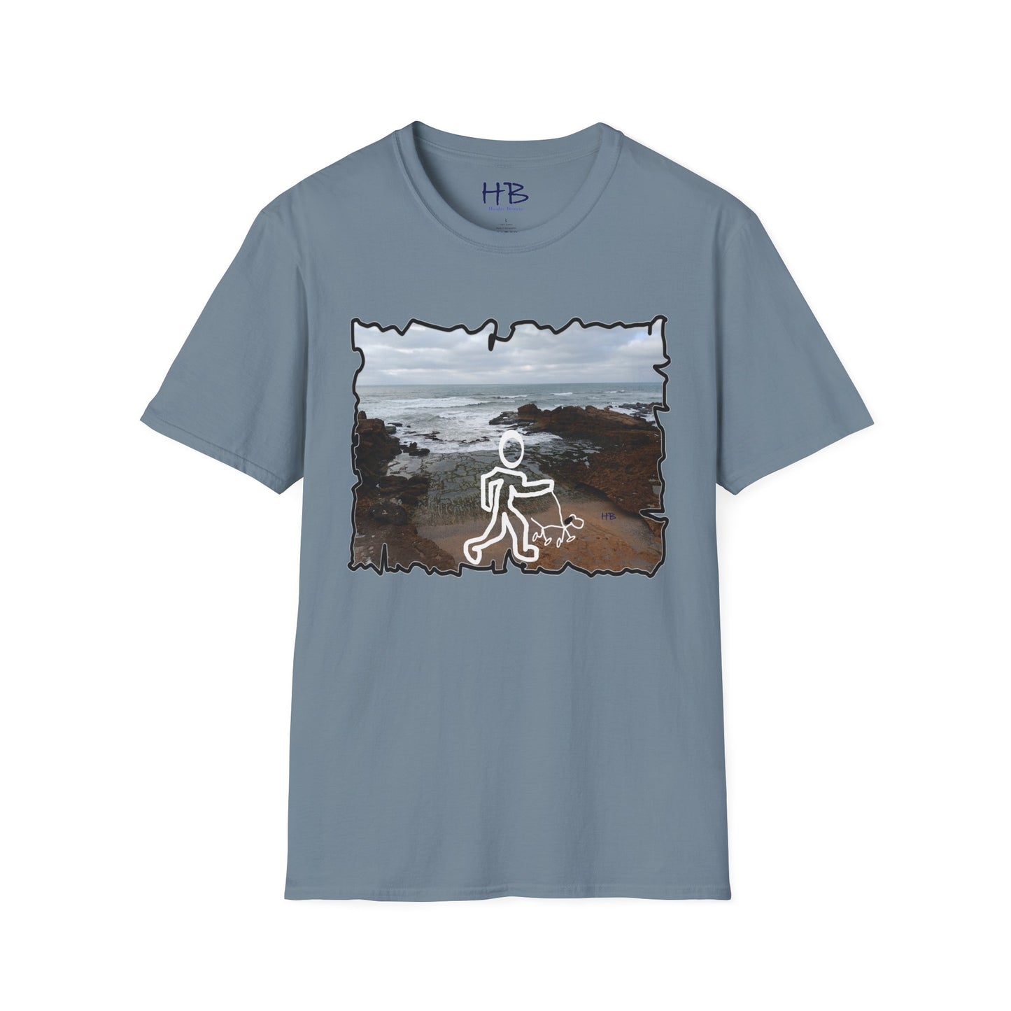 Rocky Shoreline Peaceful Oceanic; Harmony with Nature Garb Furry Friend Companion