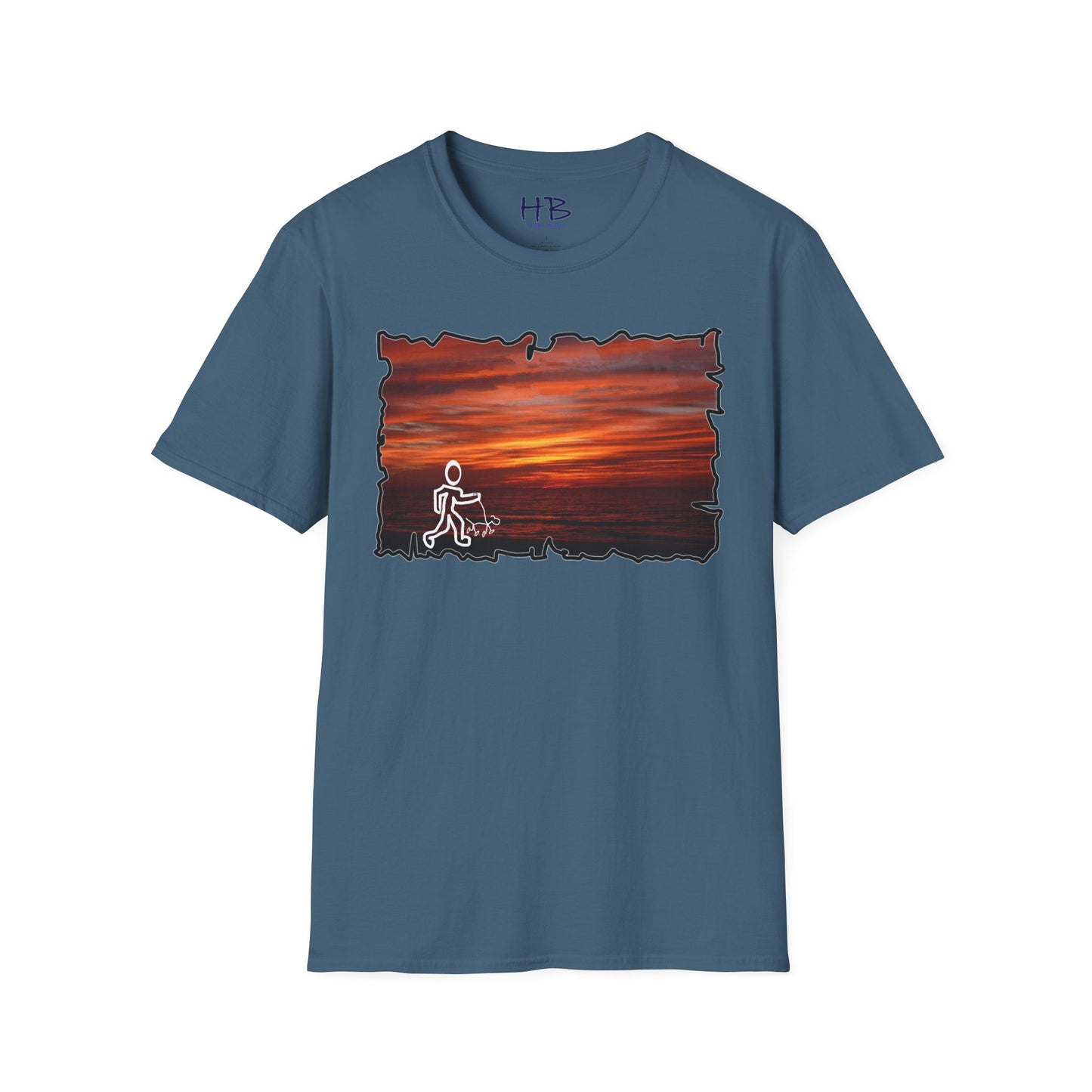 Sunset Serenity Coastal Twilight Ensemble; Stickman's Dusk's Embrace Tranquil Shoreline Outfit