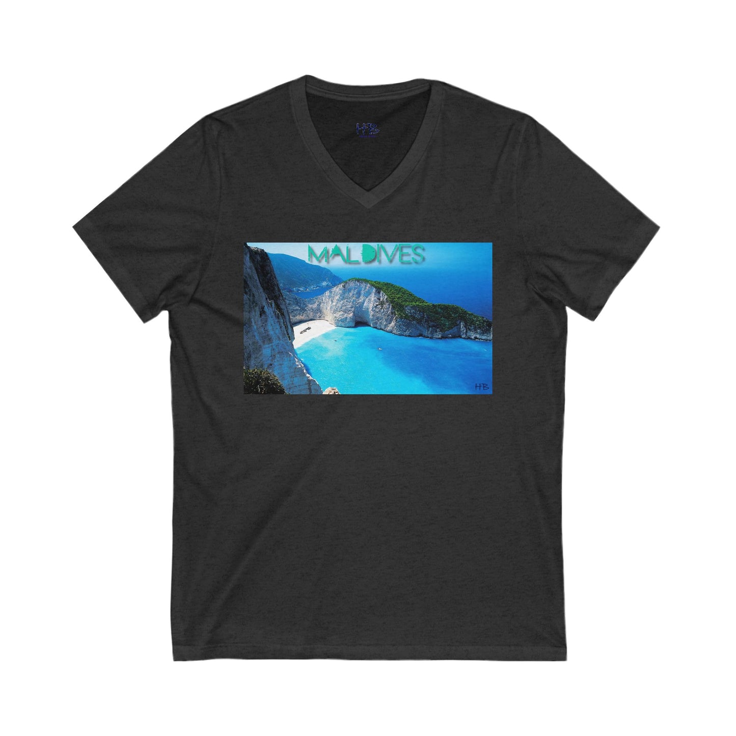 Paradise Found in the Maldives Marvel (Unisex Jersey Short Sleeve V-neck - Comfortable Everyday Wear)