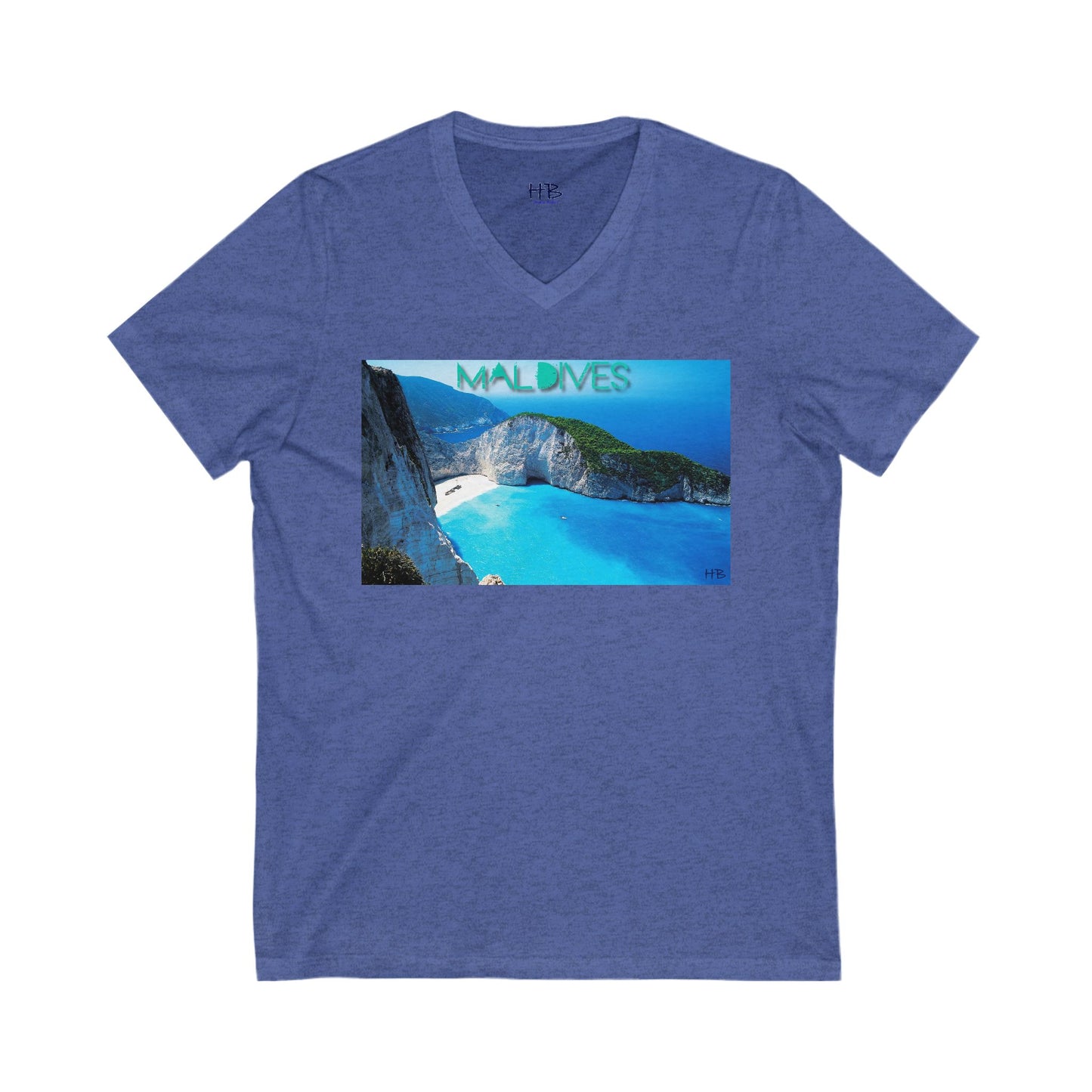 Paradise Found in the Maldives Marvel (Unisex Jersey Short Sleeve V-neck - Comfortable Everyday Wear)