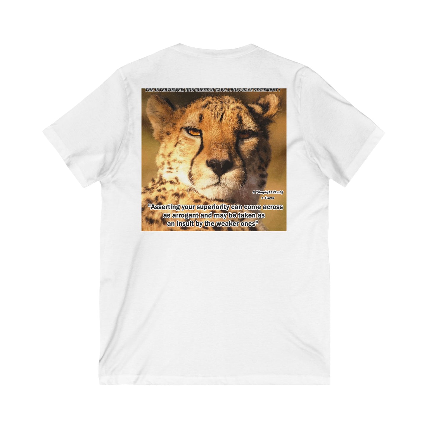 Don Cheetah vs Whippet doggies (Unisex Jersey Short Sleeve V-neck - Comfortable Everyday Wear)