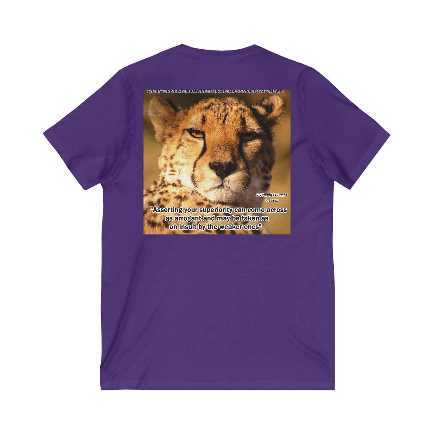 Don Cheetah vs Whippet doggies (Unisex Jersey Short Sleeve V-neck - Comfortable Everyday Wear)