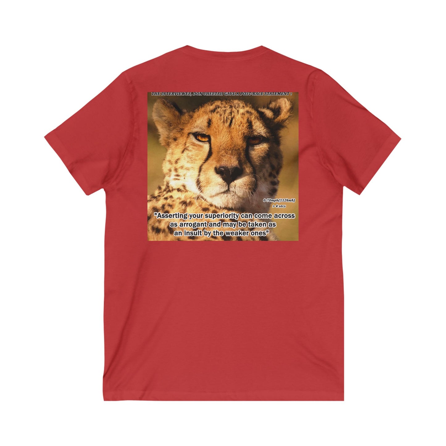 Don Cheetah vs Whippet doggies (Unisex Jersey Short Sleeve V-neck - Comfortable Everyday Wear)