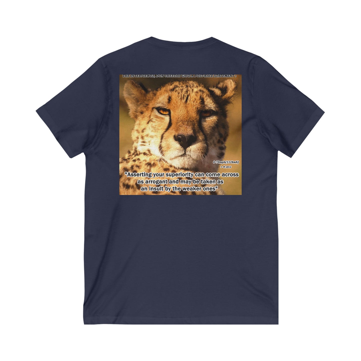 Don Cheetah vs Whippet doggies (Unisex Jersey Short Sleeve V-neck - Comfortable Everyday Wear)