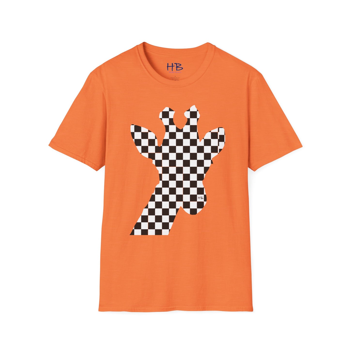 Graceful Heights: The Refined Checkered Giraffe Garment