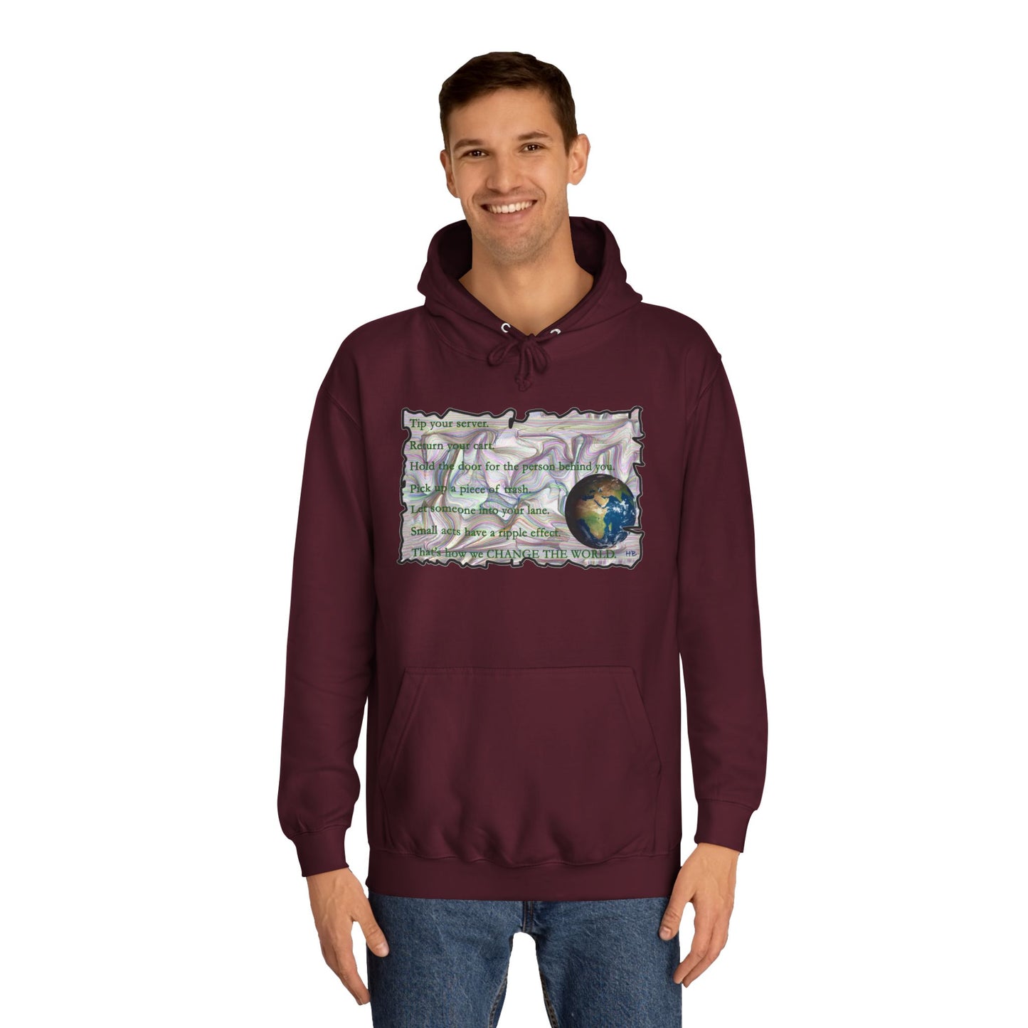 Take Action to Change the World Ripple Effect (Hoodie - Cozy and Durable)