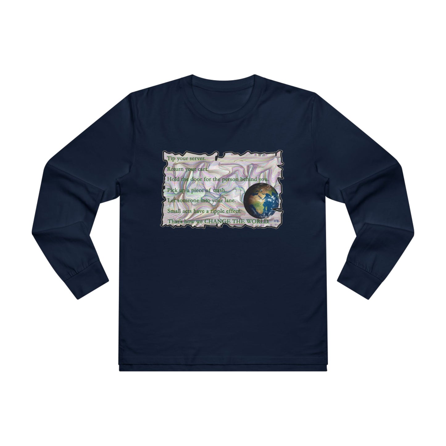 Take Action to Change the World Ripple Effect (Men's Base Longsleeve Tee - All-Season Wear)