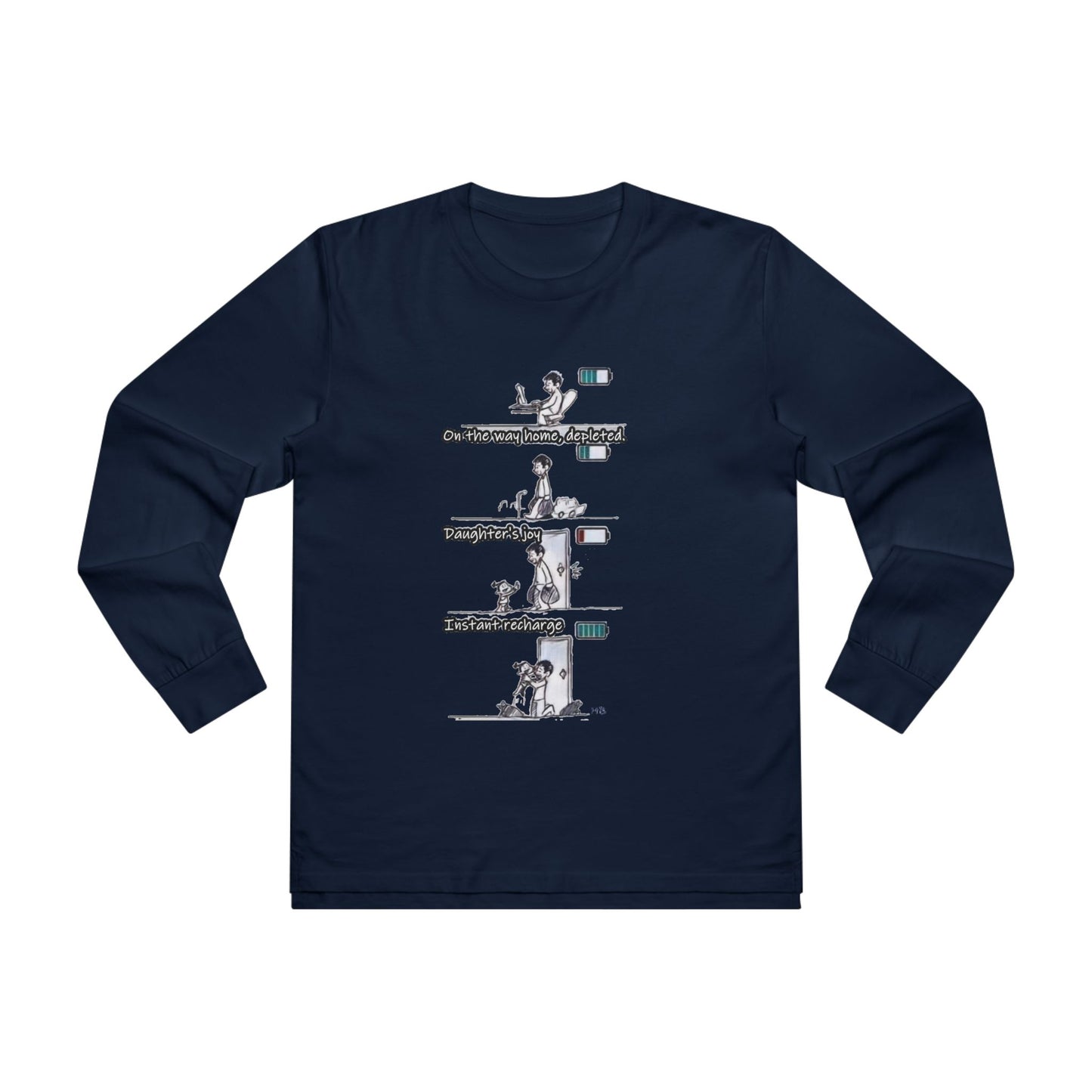 Get Yours Now -- Life's Canvas Daily Energies Unleashed; Day in, Day Out From Office to Home using Threads of Resilience  (Men's Base Longsleeve Tee - All-Season Wear)