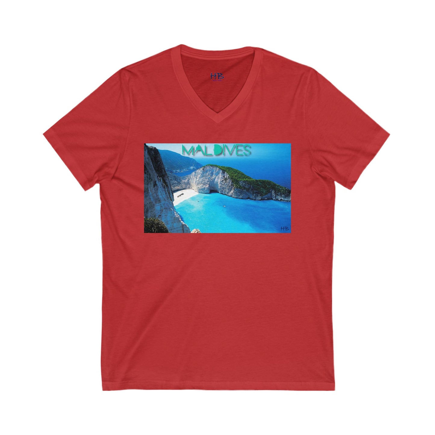 Paradise Found in the Maldives Marvel (Unisex Jersey Short Sleeve V-neck - Comfortable Everyday Wear)