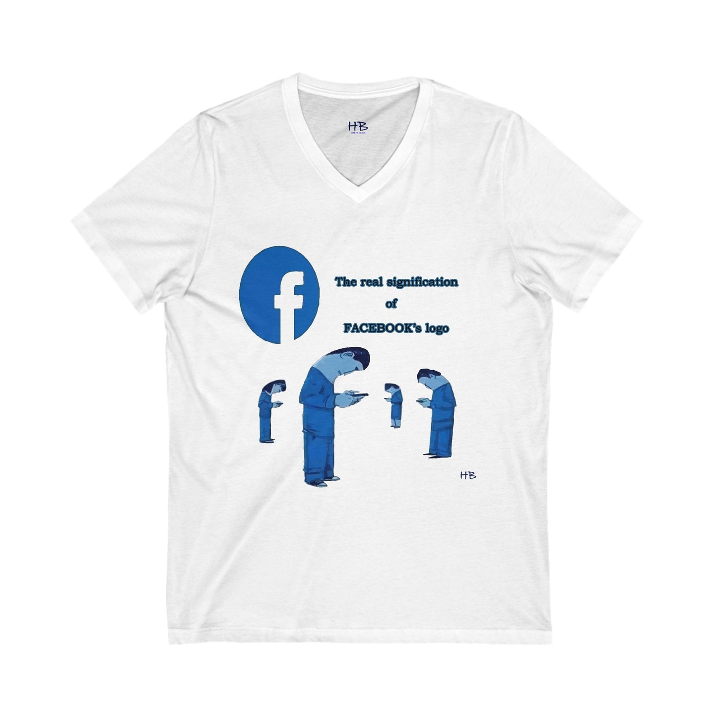 Behind the Logo Unveiling the True Facebook (Unisex Jersey Short Sleeve V-neck - Comfortable Everyday Wear)