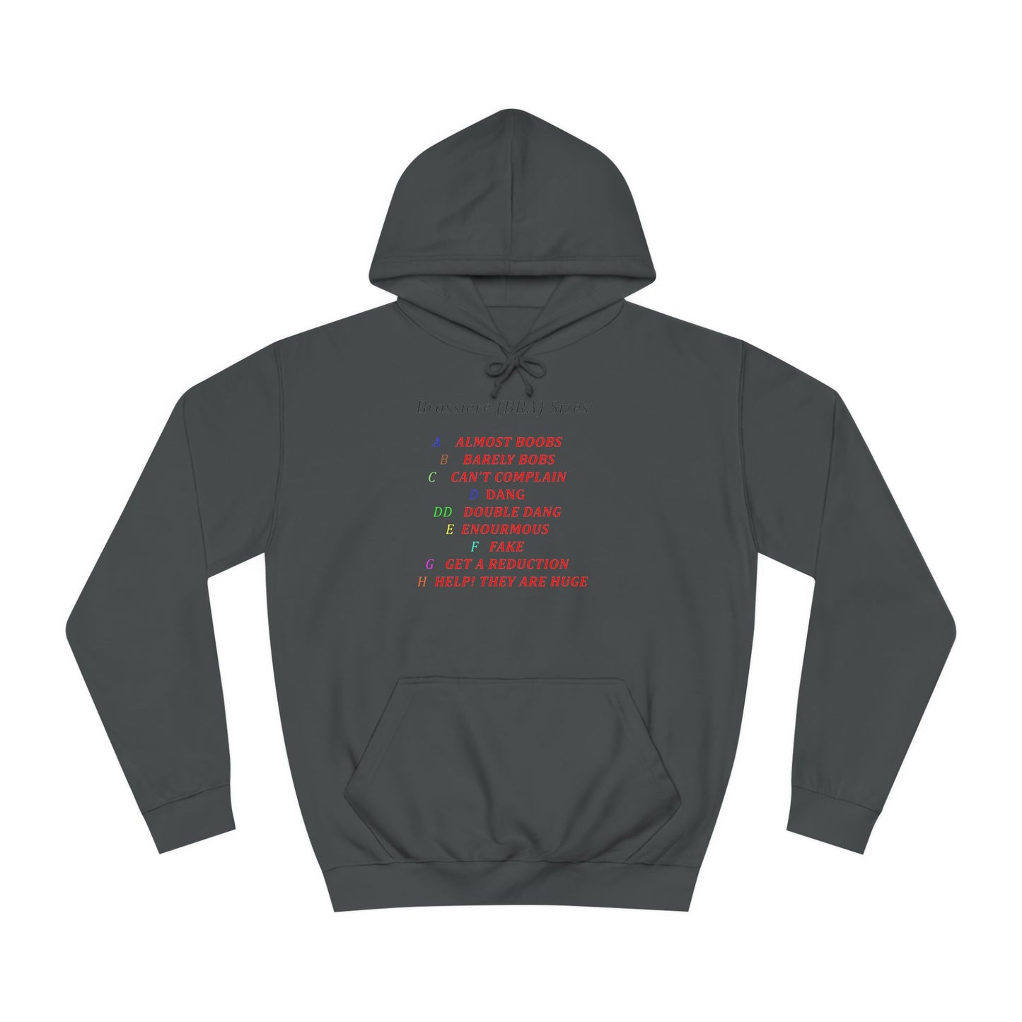 Get Yours Now -- Humorous Bra Sizing Chart (Hoodie - Cozy and Durable)