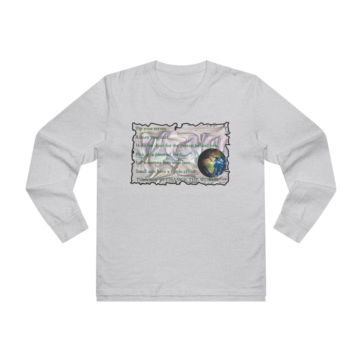 Take Action to Change the World Ripple Effect (Men's Base Longsleeve Tee - All-Season Wear)