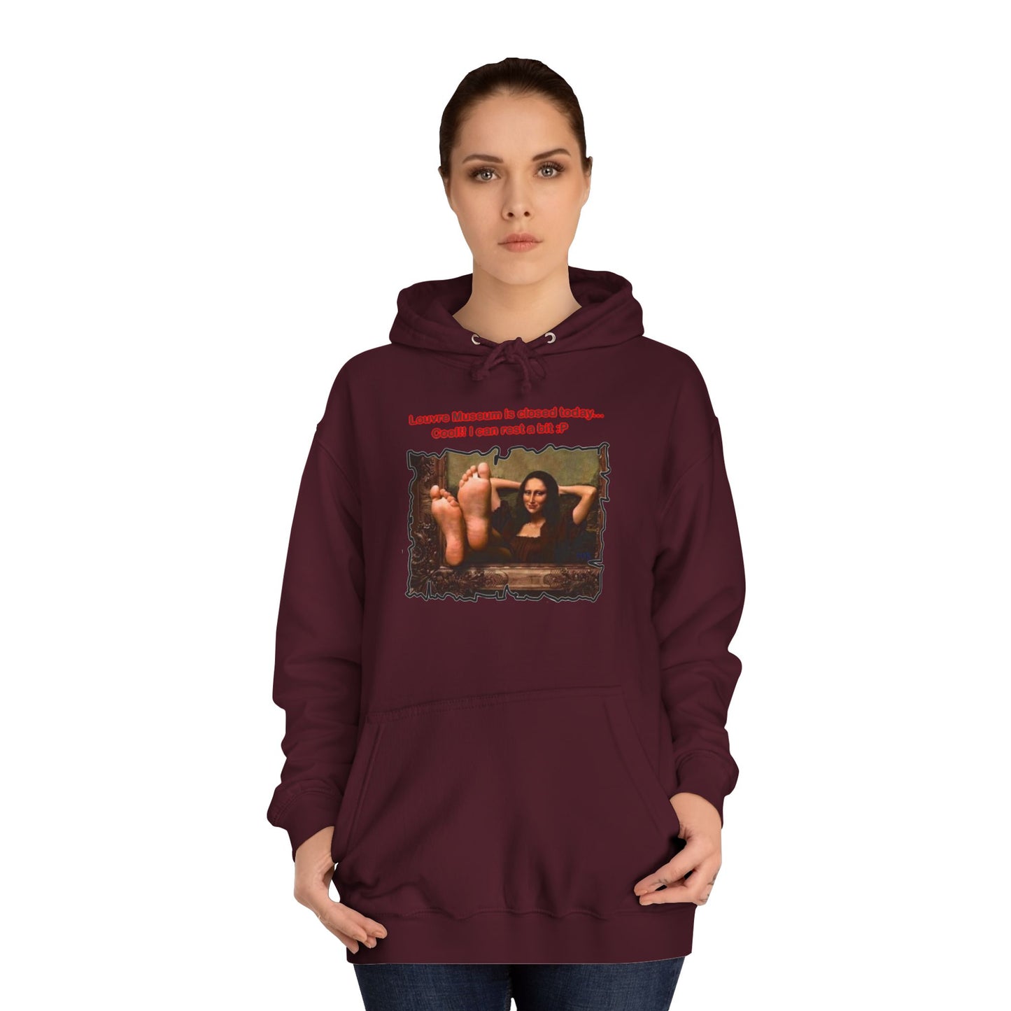 Get Yours Now -- Mischievous Playful Mona Lisa (Hoodie - Cozy and Durable)