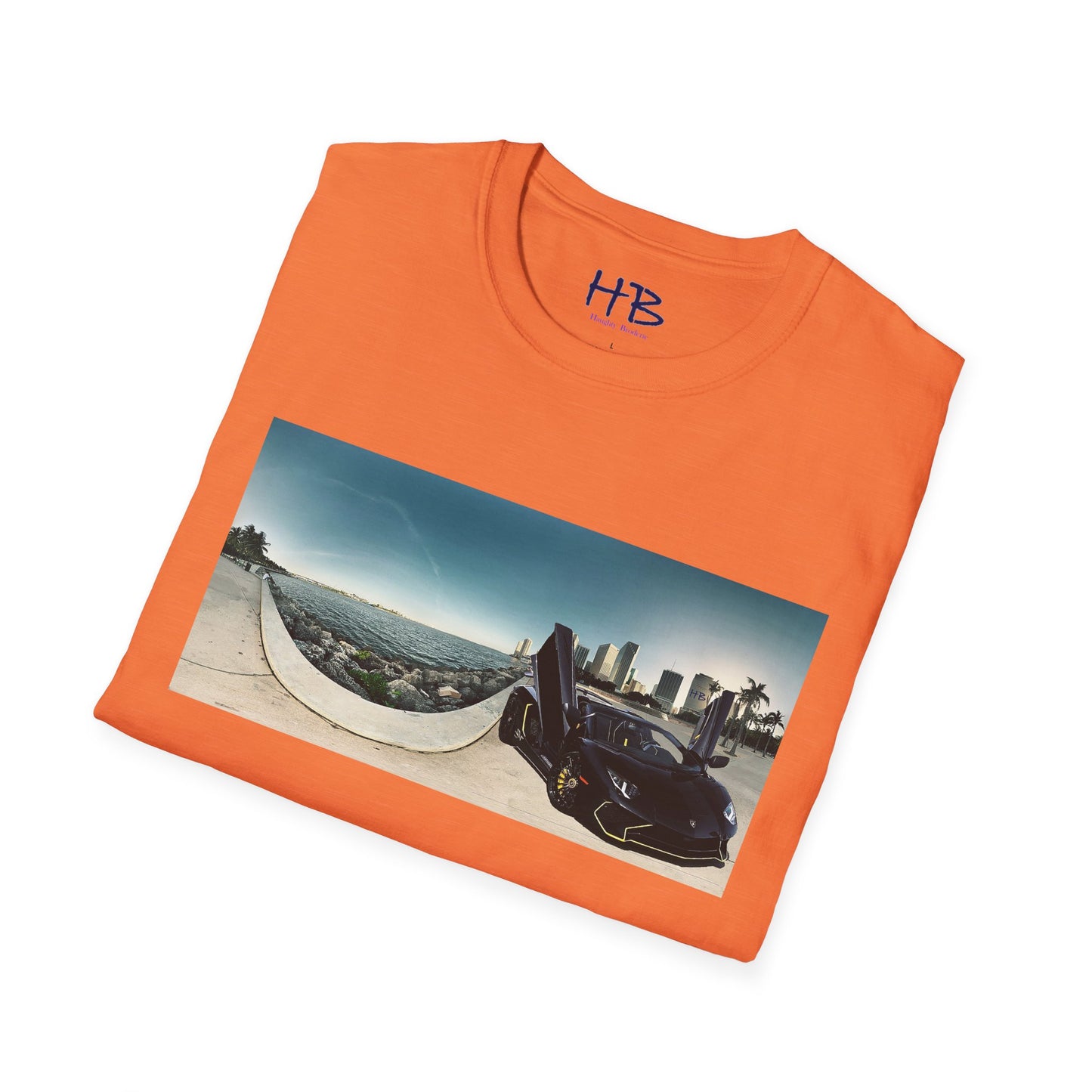 Black Lamborghini Aventador giving back to ocean in downtown