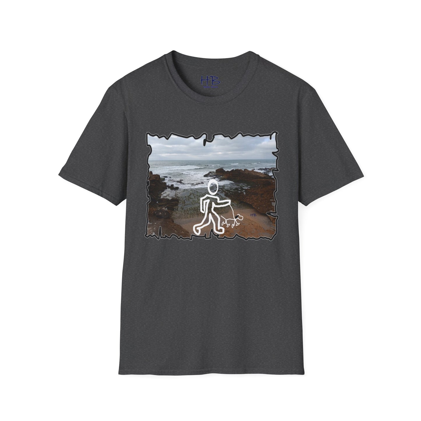 Rocky Shoreline Peaceful Oceanic; Harmony with Nature Garb Furry Friend Companion