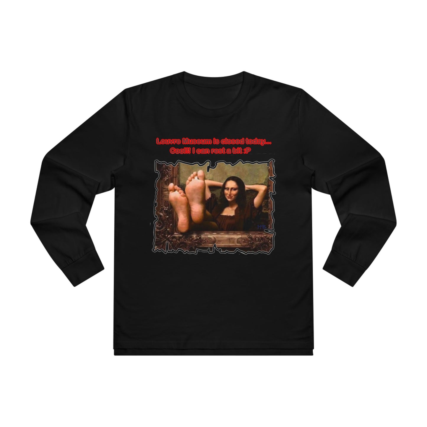 Get Yours Now -- Mischievous Playful Mona Lisa (Men's Base Longsleeve Tee - All-Season Wear)