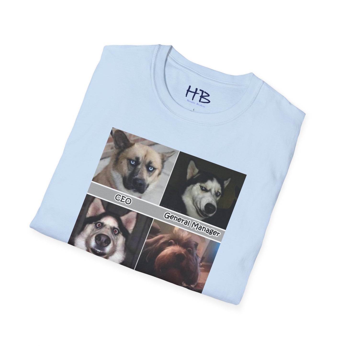 Stressful hierarchy in management company represented by dog faces :P