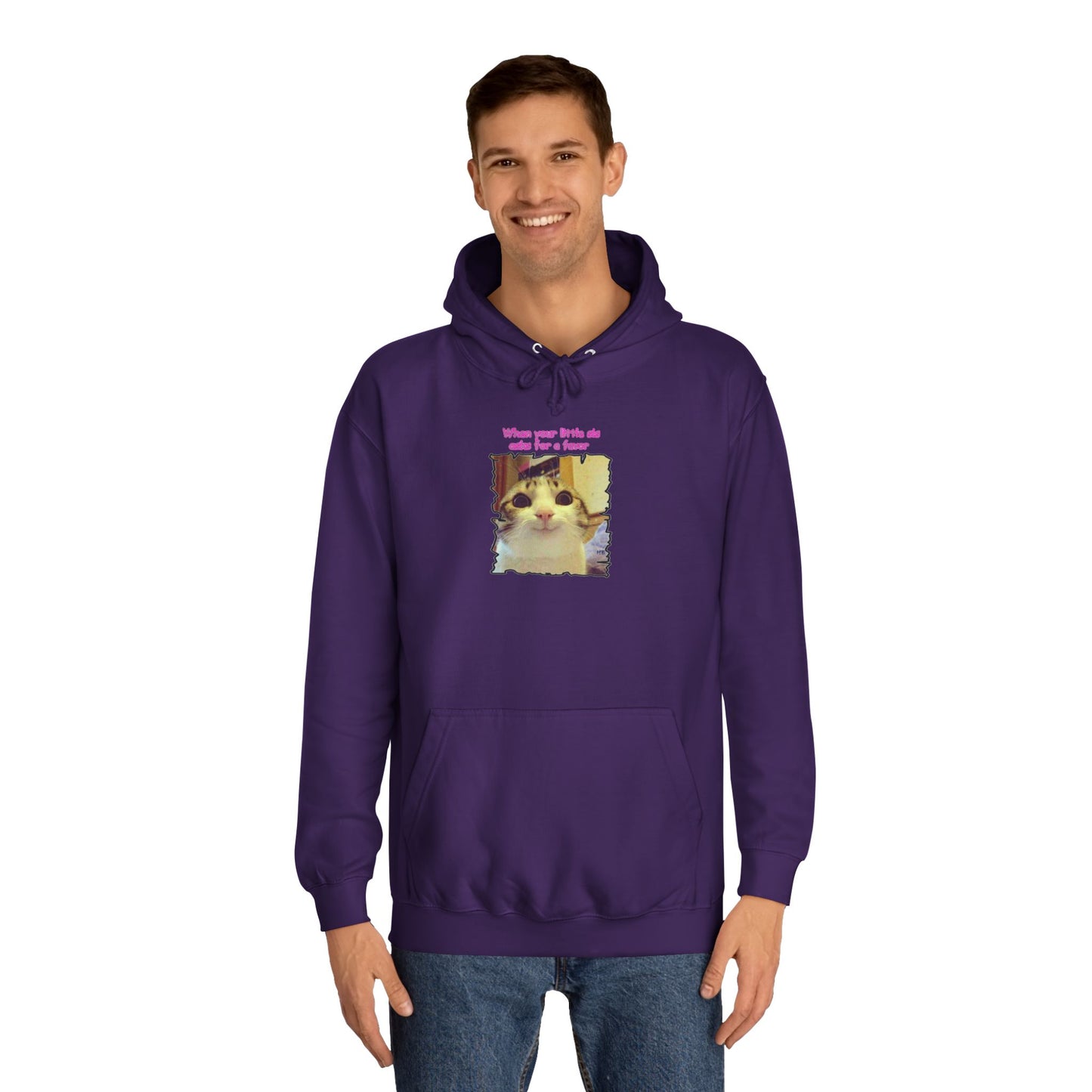 Adorable cat soft eyes like little sister asking for a favor (Hoodie - Cozy and Durable)