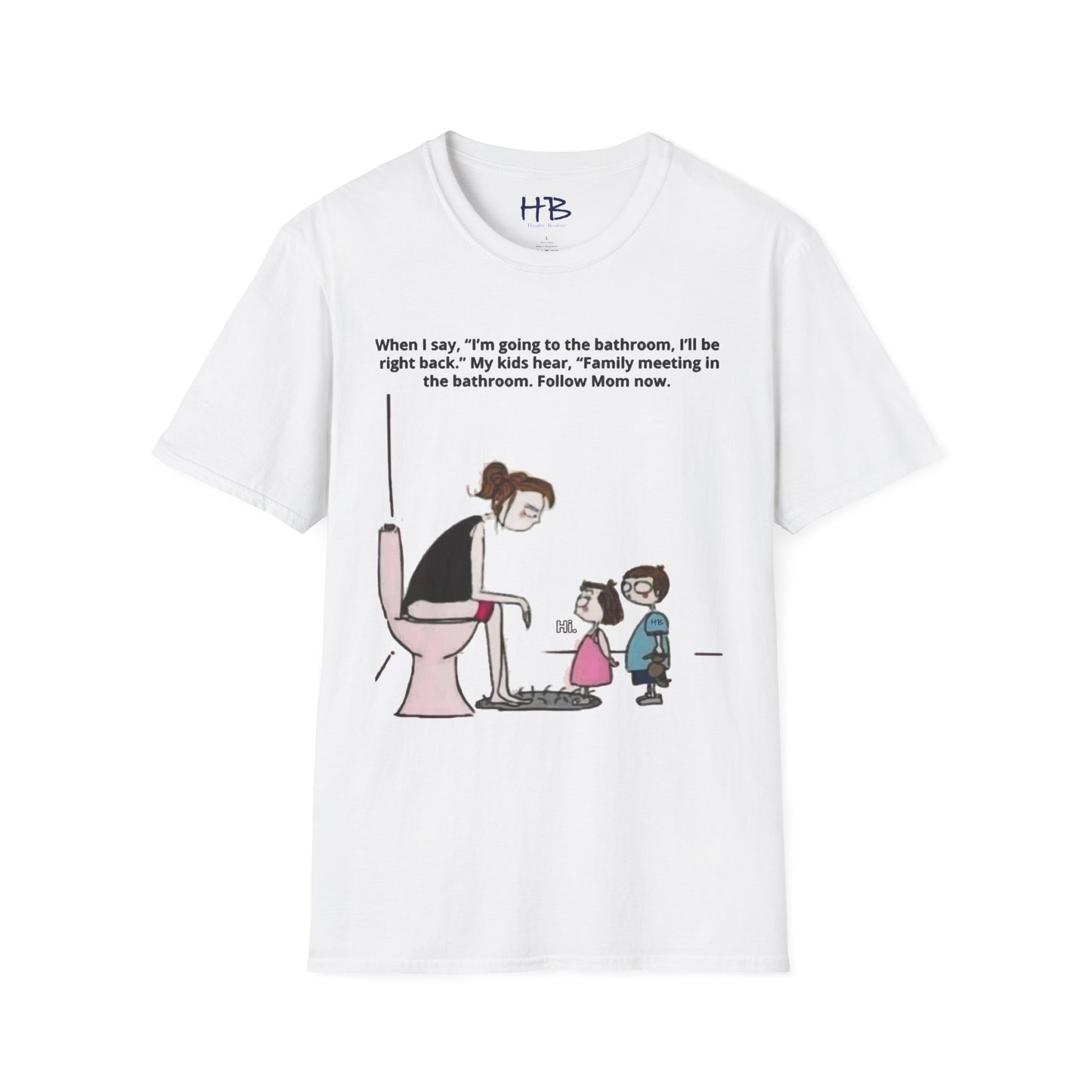 Family meetings in bathroom while mom is at the toilet