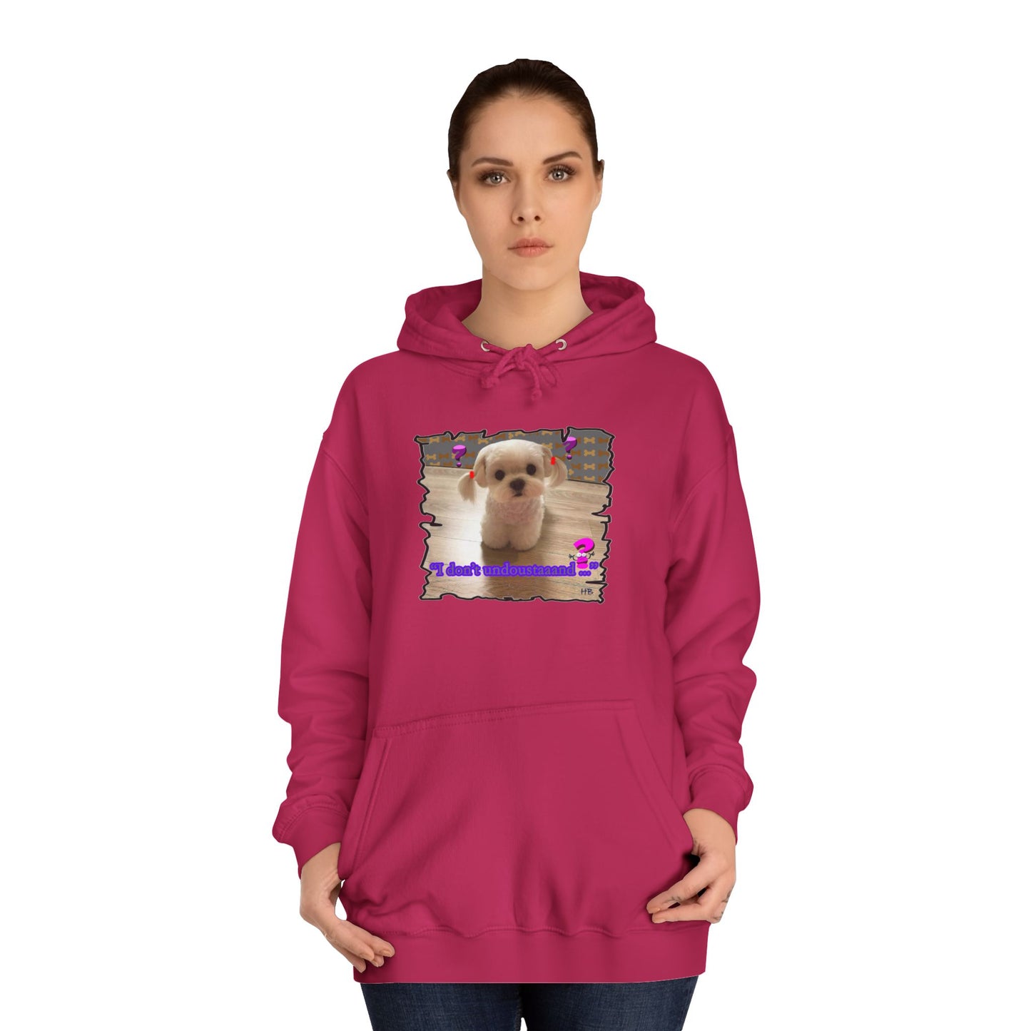 Baby Bichon Maltese with cluelessness innocent look "I don't undoustaaaand" (Hoodie - Cozy and Durable)