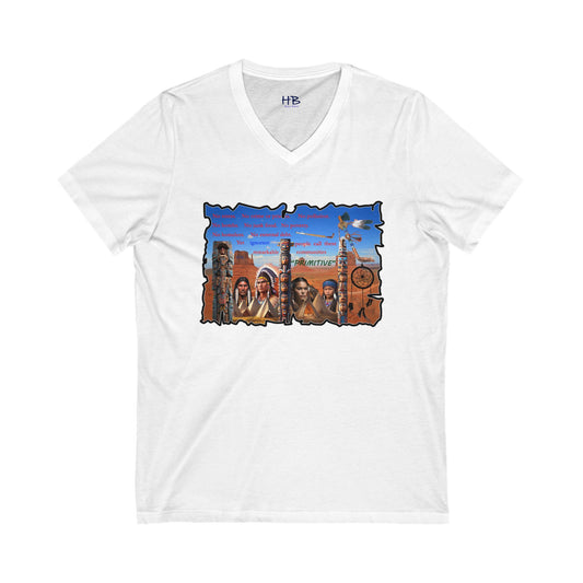 Native Indians (Unisex Jersey Short Sleeve V-neck - Comfortable Everyday Wear)