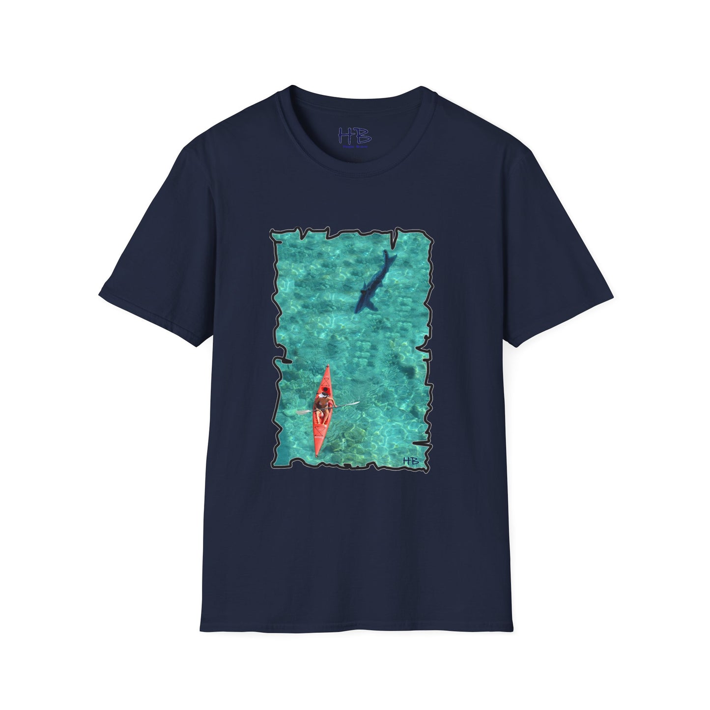 Captivating Aquatic Encounter: Dive into Excitement with Our Kayaking and Shark Exploration Tee Shirt