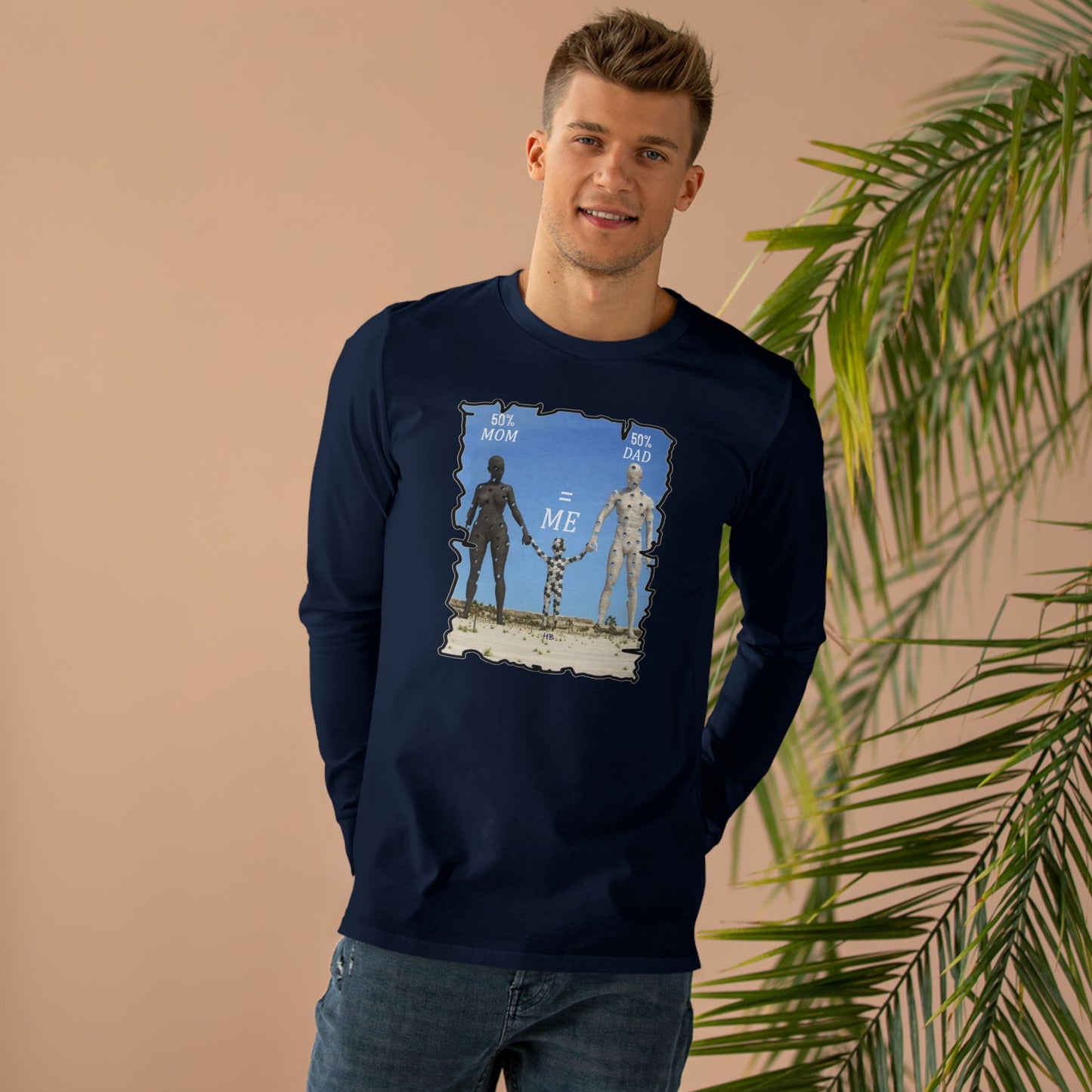 Get Yours Now -- Genetic Family Equation Parental Puzzle (Men's Base Longsleeve Tee - All-Season Wear)