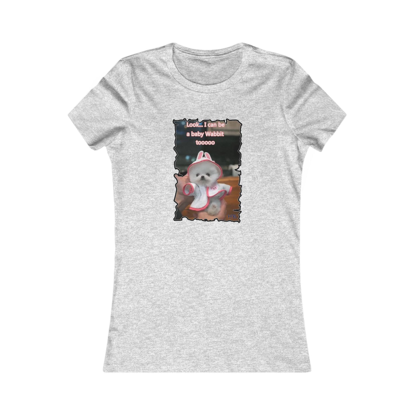 Bichon Maltese puppy dressed in a cute rabbit costume (Women - Premium Cotton Tee)