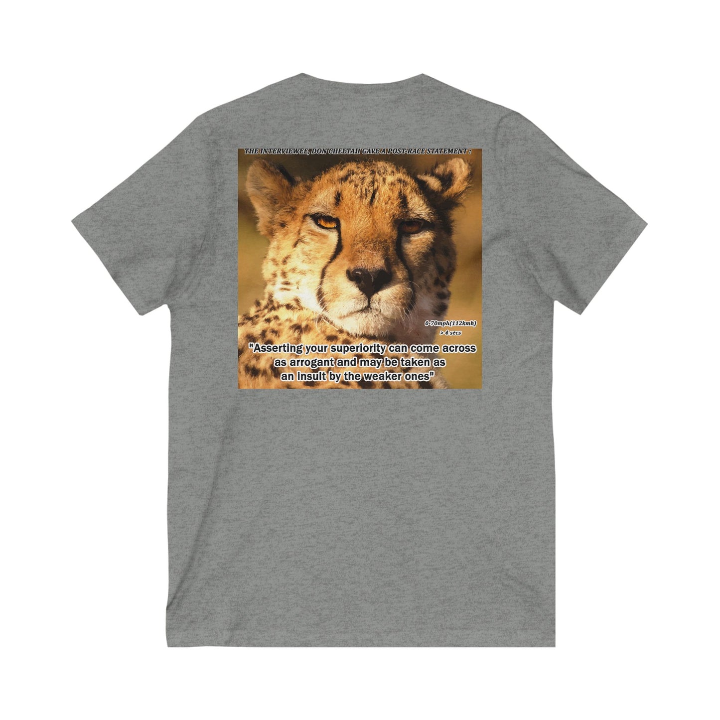 Don Cheetah vs Whippet doggies (Unisex Jersey Short Sleeve V-neck - Comfortable Everyday Wear)