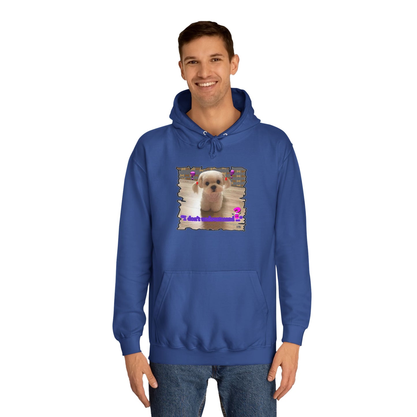 Baby Bichon Maltese with cluelessness innocent look "I don't undoustaaaand" (Hoodie - Cozy and Durable)