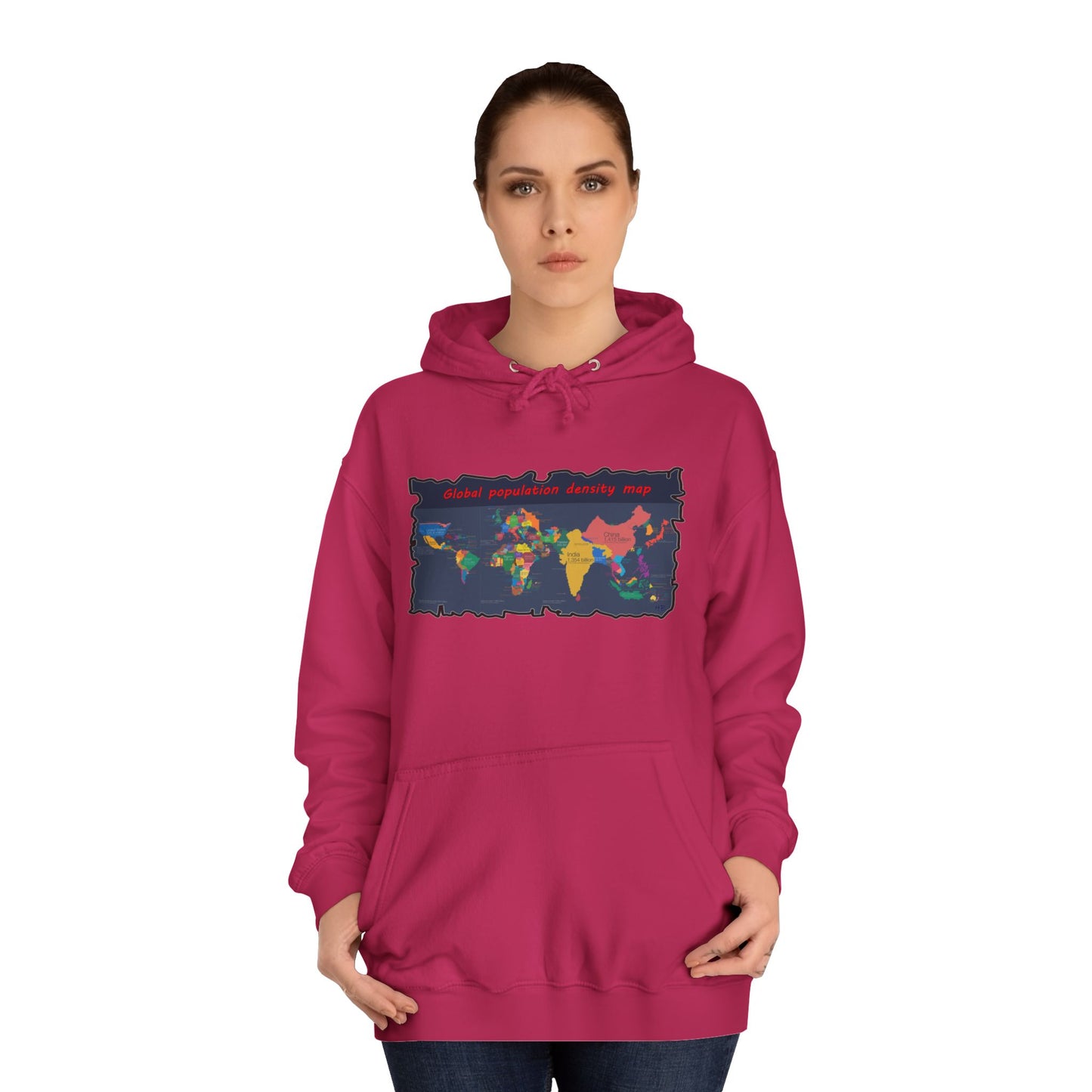 Get Yours Now -- Global density world population (Hoodie - Cozy and Durable)