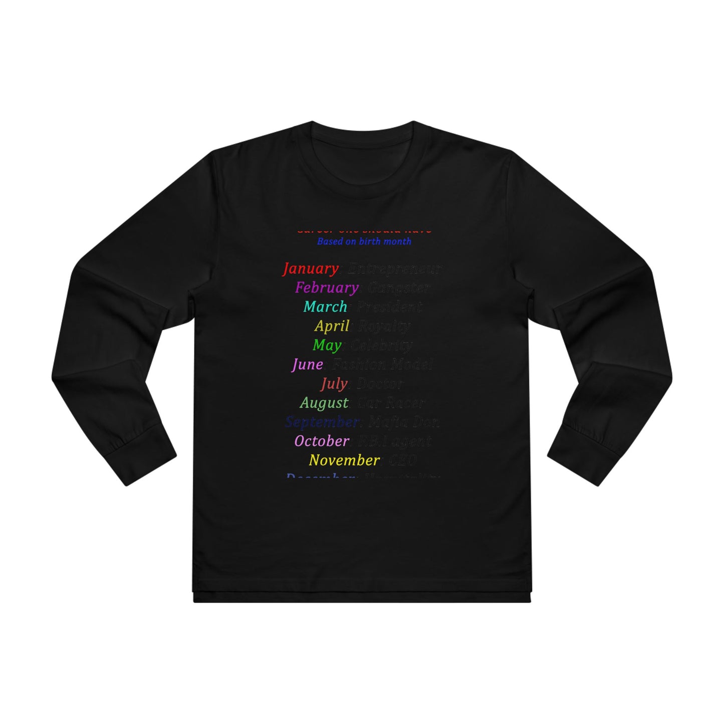 Birth Month Career Pride (Men's Base Longsleeve Tee - All-Season Wear)