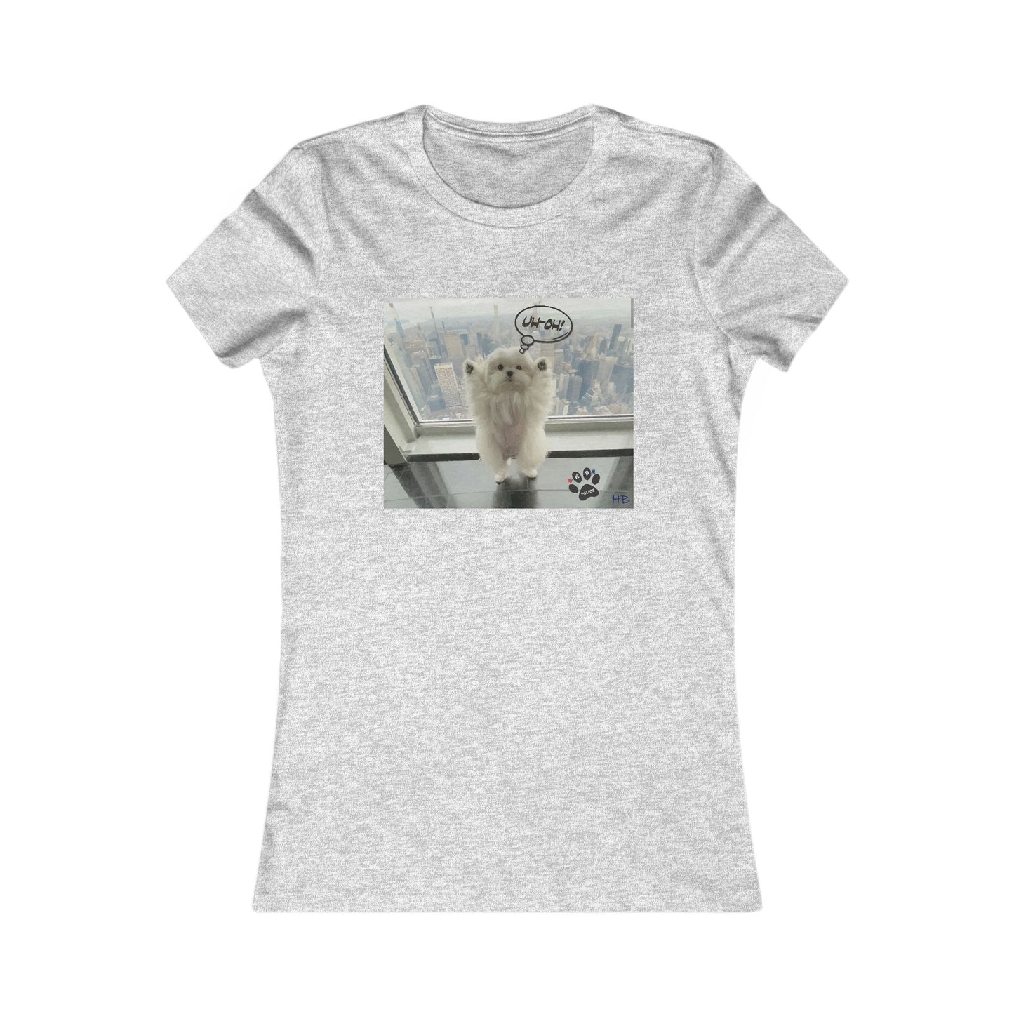 Bichon Maltese paws in the air in trouble with K9 dog patrol (Women - Premium Cotton Tee)
